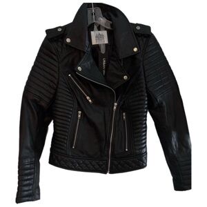 Urban Outfitters Quilted Black Leather Jacket